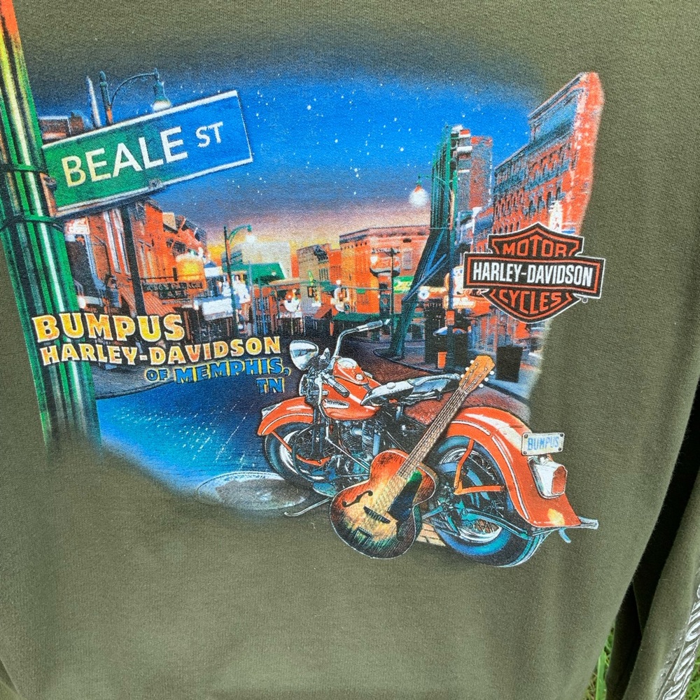 Harley Davidson BEALE STREET MEMPHIS Hoodie Womens Size L VIBRANT POP OF COLOR - Picture 2 of 10